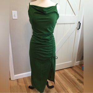 Cider XS Maxi Emerald Green Dress With Slit.